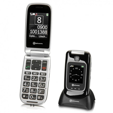Amplicomms PowerTel M7510-3G - Mobiltelefon - Seniorenhandy mit Ladestation