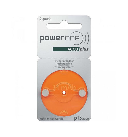 Hörgeräteakkus Power One Accu Plus 13 - 2 Stück
