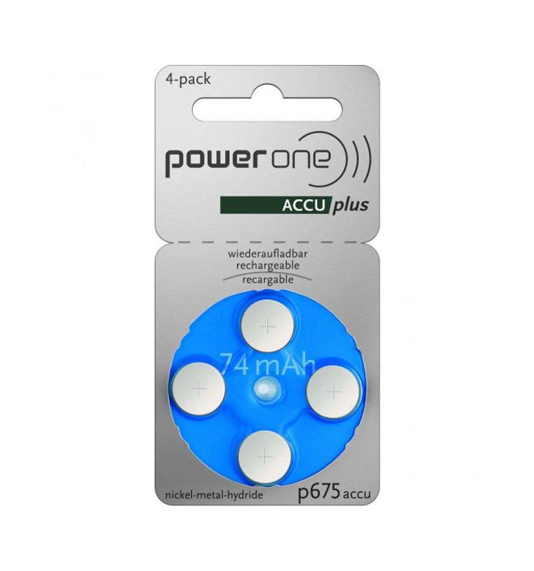 Hörgeräteakkus Power One Accu Plus 675 - 4 Stück