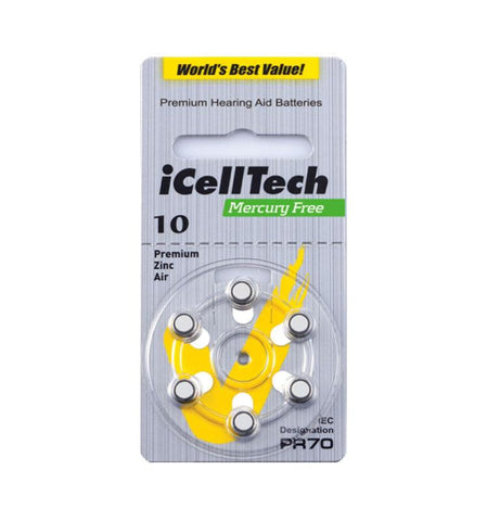 Hörgerätebatterien iCellTech 10 - 60 Stück