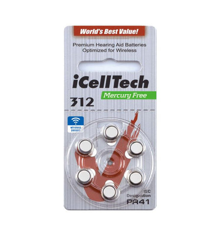 Hörgerätebatterien iCellTech 312 - 60 Stück