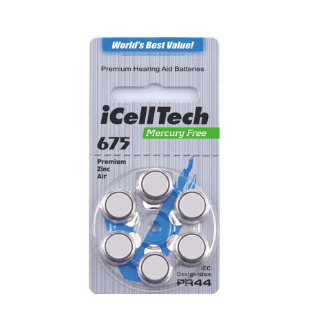 Hörgerätebatterien iCellTech 675 - 60 Stück